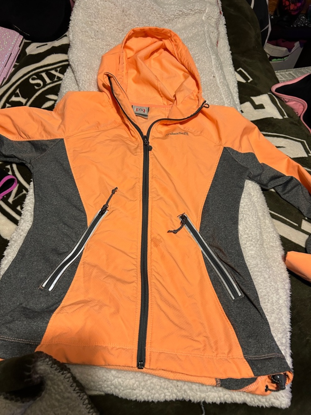 Avalanche Orange & Gray Hooded Ski Jacket